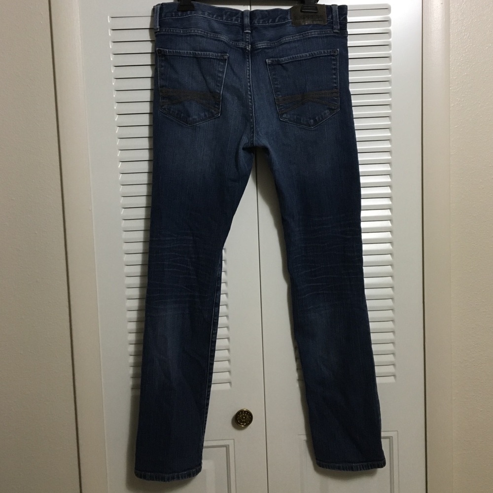 Like New Express Rocco 32x32 Blue Slim Fit Skinny Leg Jeans - Picture 7 of 7